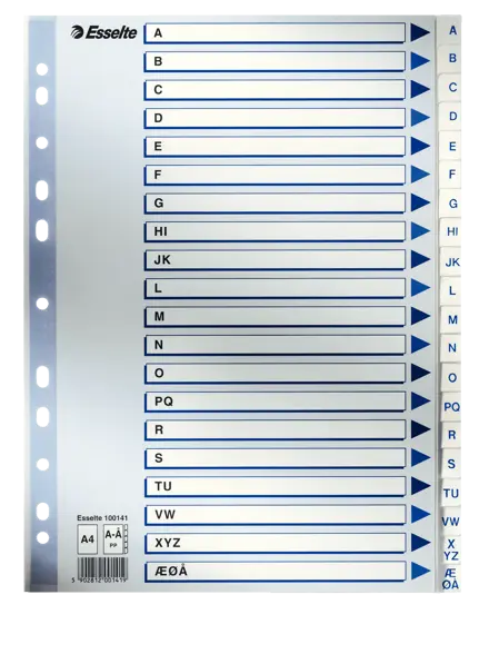 Register Esselte PP A4 hvid