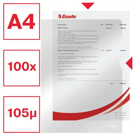 Omslag Esselte 105my A4 æske a 100