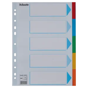 Separadores De Pestañas Leitz A4 - 20 Pestañas Blancas, Papel Reciclado 100%, Etiqueta Ángel Azul