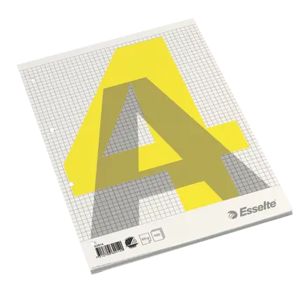 Standardblok Esselte A4, 100 ark, kvadreret
