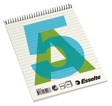 Spiralblok Esselte A5, 80 ark, linieret