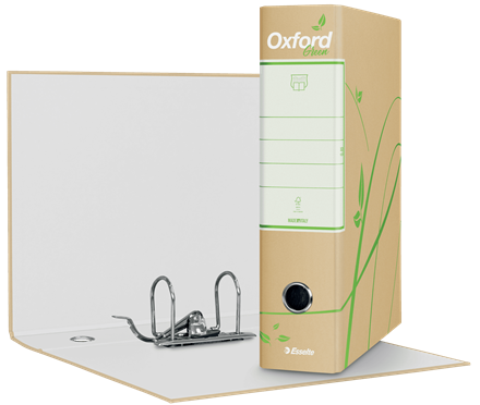 Registratori in cartone con custodia OXFORD GREEN con meccanismo N.1 - F.to  Protocollo - Dorso 8