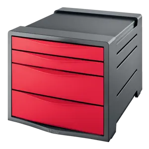 Drawer Cabinet Esselte Vivida 4-drawer - In attractive dual-colour optic. With 2 large and 2 small drawers in vivid colour.