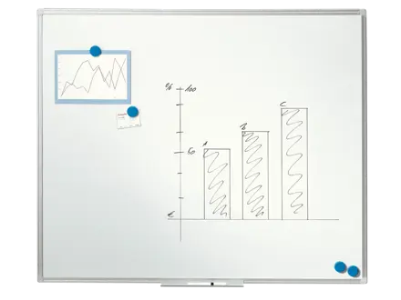 Esselte Enamel Whiteboard Grey aluminum frame, 100x120cm