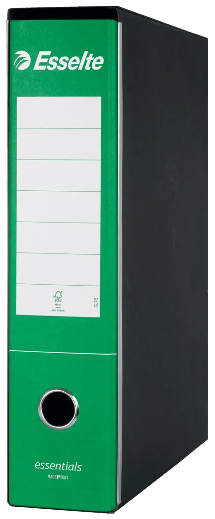 Registratori in cartone con custodia ESSENTIALS - F.to Commerciale - Dorso 8 cm