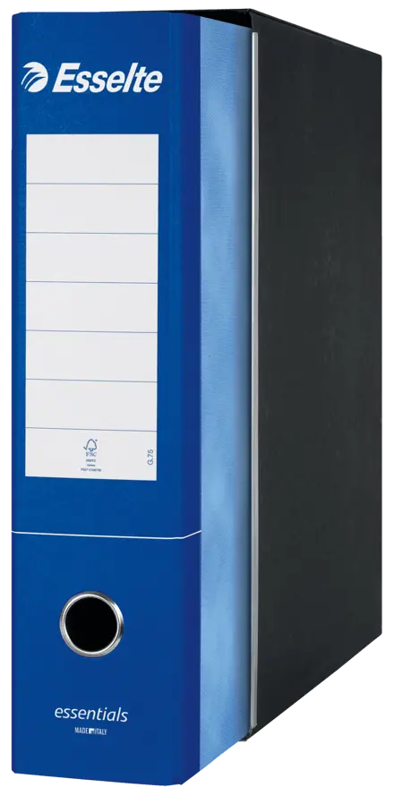 Registratori in cartone con custodia ESSENTIALS - F.to Commerciale - Dorso 8 cm