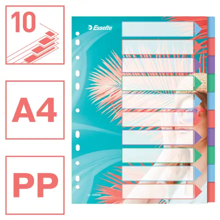 Esselte Colour'Breeze A4 Indices 10 Tabs, PP