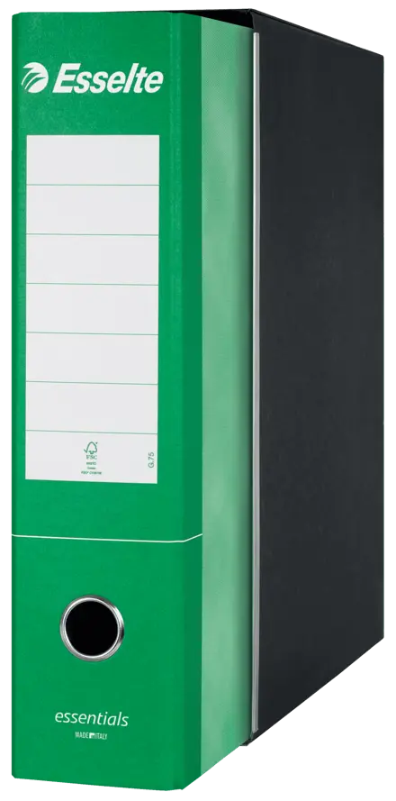 Registratori in cartone con custodia ESSENTIALS - F.to Commerciale - Dorso 8 cm