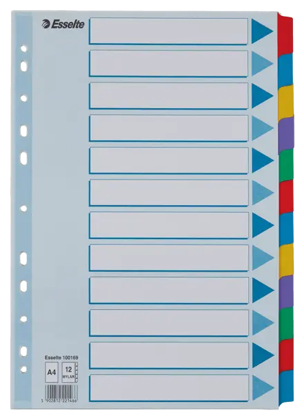 Разделители Esselte картонные, табуляторы защищены пленкой "Майлар", А4
