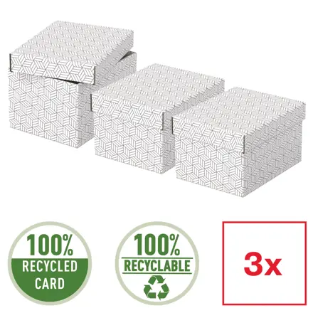Esselte Scatola archivio per la casa e scatola regalo Small, Confezione 3 pz