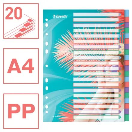 Esselte Colour'Breeze A4 Indices 20 Tabs, PP