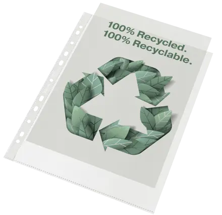 Файловые карманы Esselte 100% Recycled, формат A4 MAXI