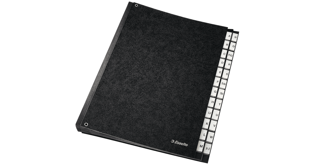 Leitz 1114219 A-Z Organiser Folder with 24 Partitions Black Fibre Board 