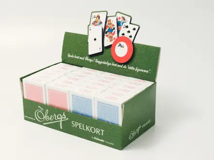 Spelkort Esselte Öbergs, display med 24 lekar Poker