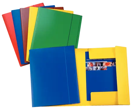 C42 Cartella a 3 lembi in prespan con elastico - f.to 25 x 35 cm
