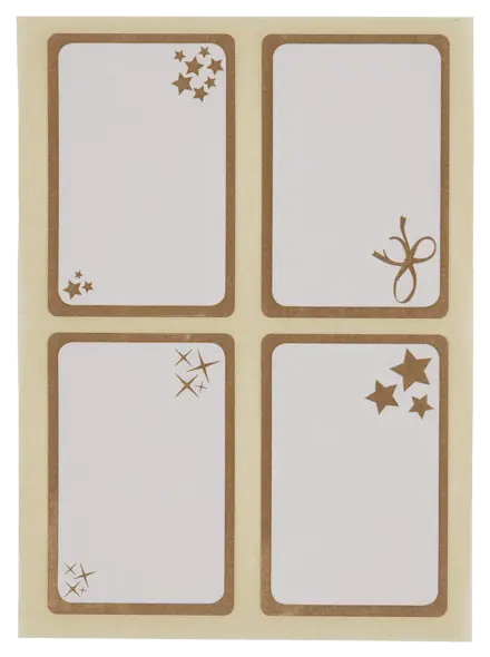 Étiquettes cadeaux Esselte Rubafix 36*54mm. Etui de 24. Sans plastique