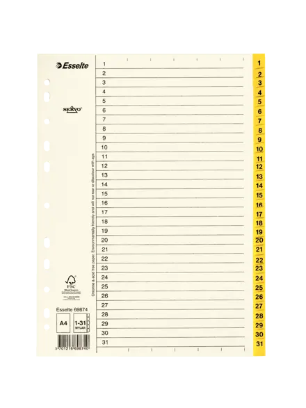 Esselte index, luxe karton