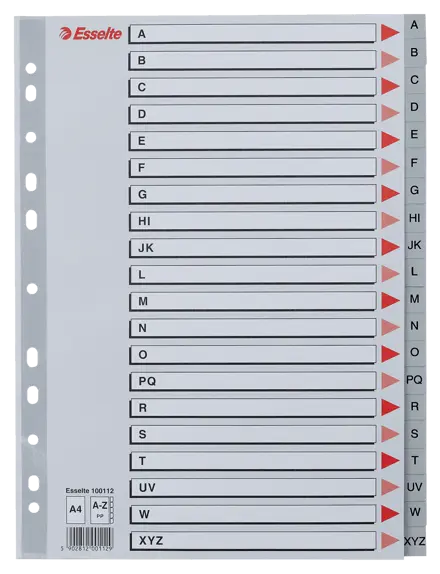 Разделители Esselte полипропиленовые, А4