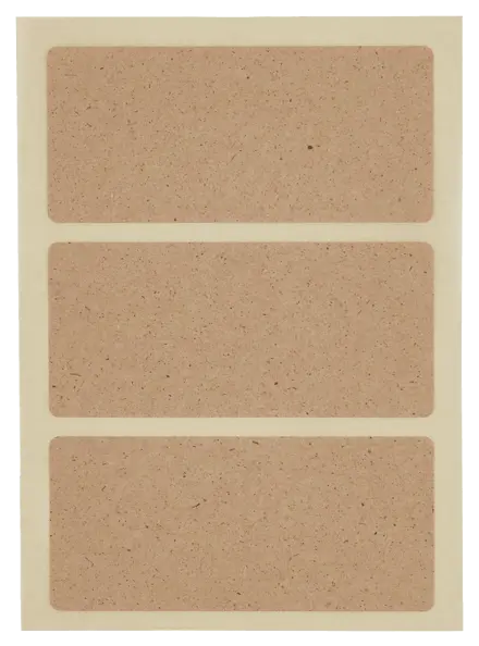 Étiquettes autocollantes vierges à base de papier de foin Esselte Rubafix. 34 x 75 mm. Étui de 18.