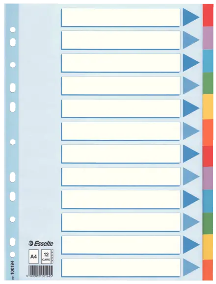 Blau//wei/ß 31 Trennbl/ätter Esselte Register f/ür A4 100156 Robuster Kunststoff Taben mit Zahlenaufdruck 1-31
