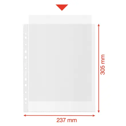 Esselte Buste perforate Office 100% riciclate - antiriflesso - f.to 22x30 cm - conf.da 100