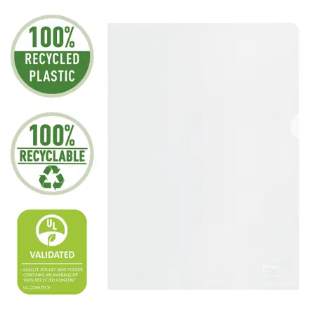 Esselte Buste a L De Luxe 100% riciclate - antiriflesso - f.to 22x30cm - conf.da 100