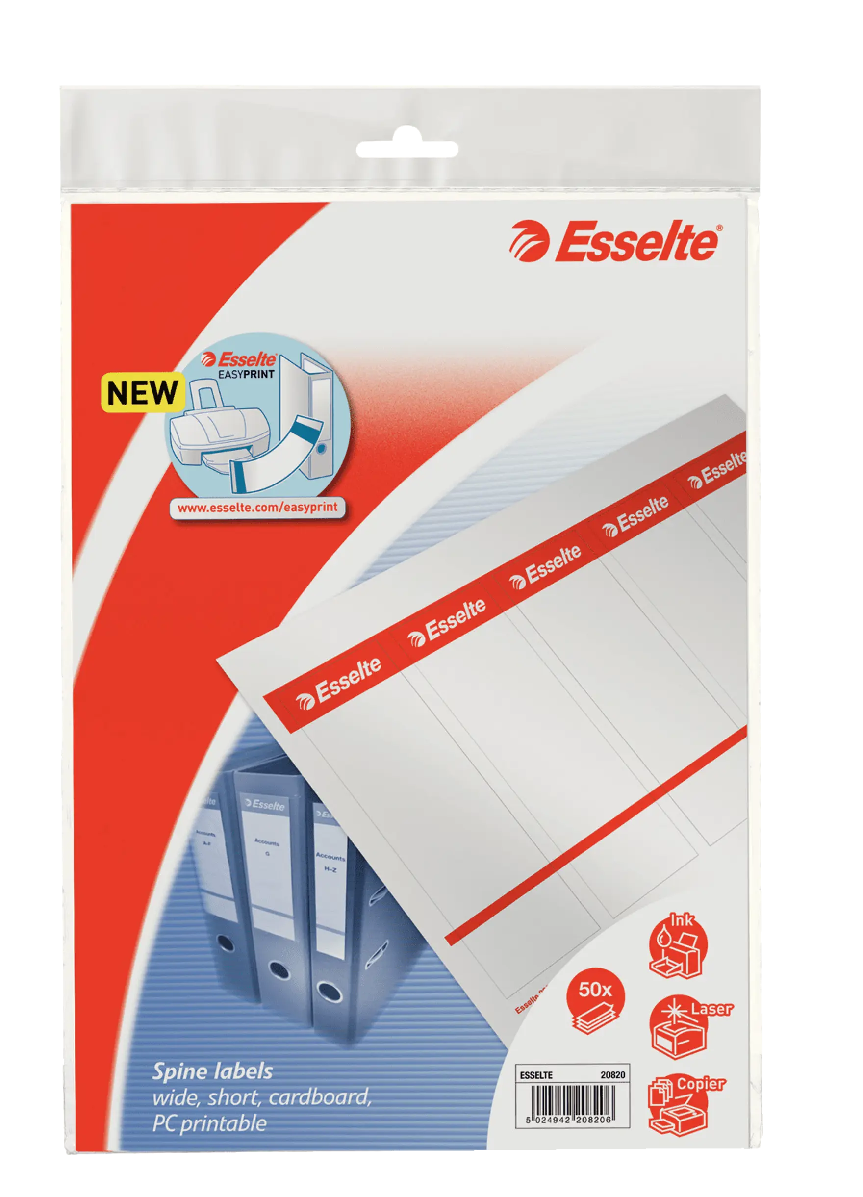 Esselte PC printable Spine Labels for plastic lever arch files - Spine Labels and Accessories ...