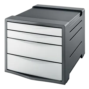 Drawer Cabinet Esselte Vivida 4-drawer - In attractive dual-colour optic. With 2 large and 2 small drawers in vivid colour.