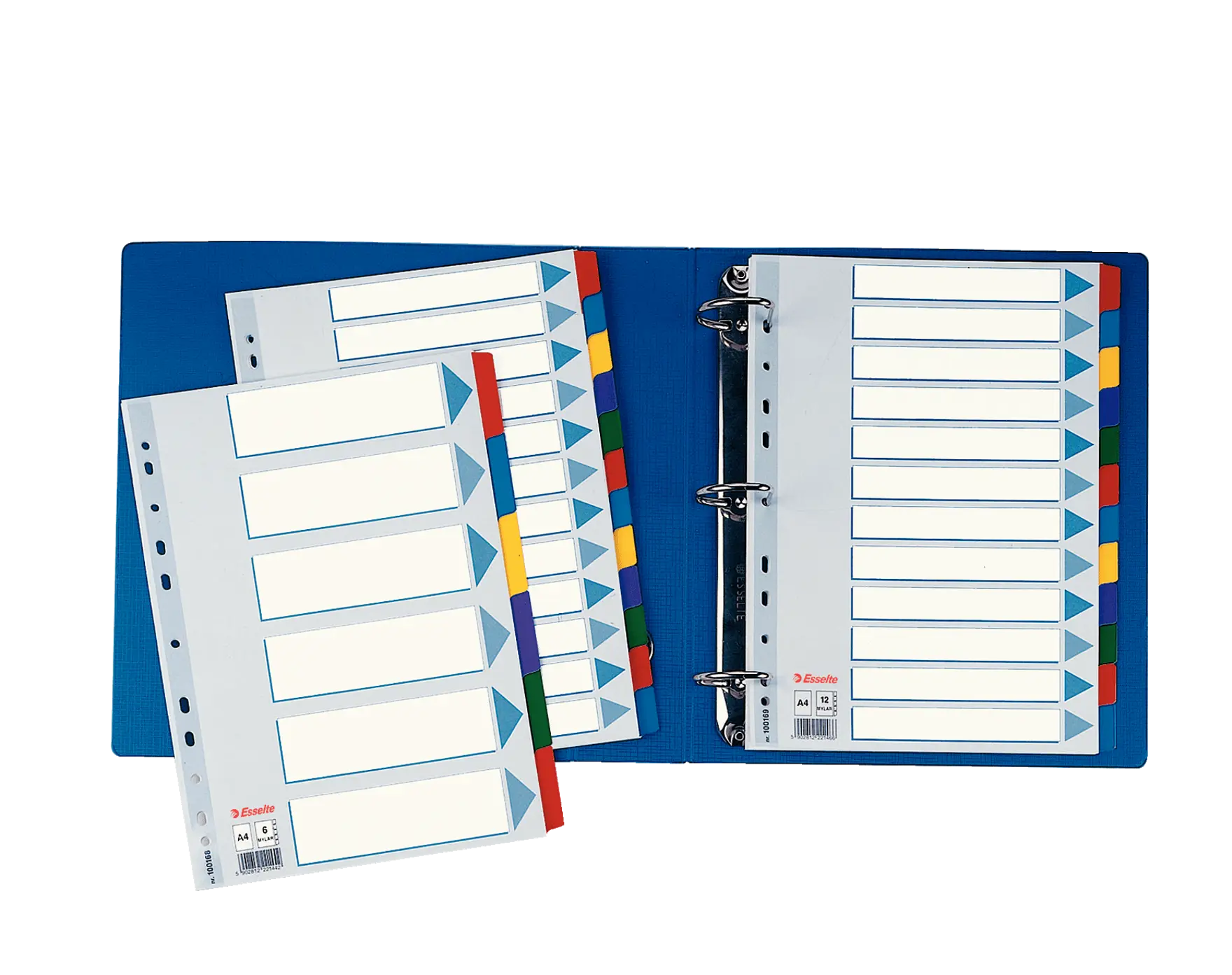 Esselte Divider, Cardboard with Mylar reinforced tabs, A4 Indices