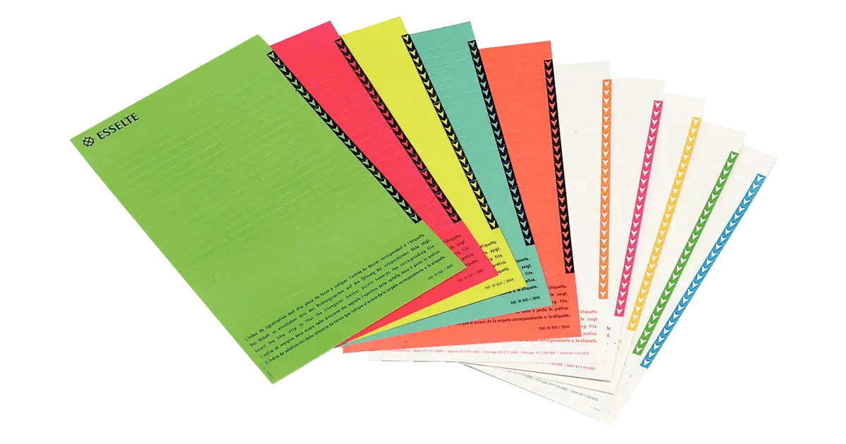 Etiquettes Esselte Orgarex pour dossier suspendu Vertical, 10x 25