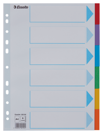 Esselte Leitz 16520085 Dividers A4 Cardboard Coloured Print Grey