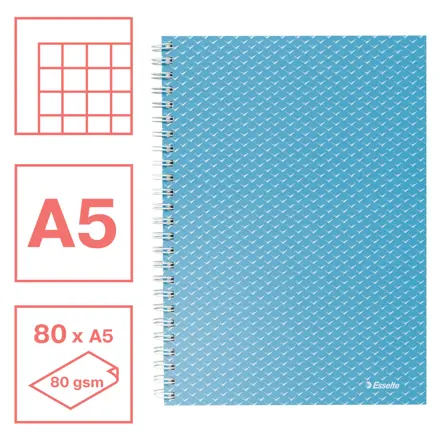 Esselte Colour'Breeze A5 Quaderno a quadretti, rilegatura a spirale